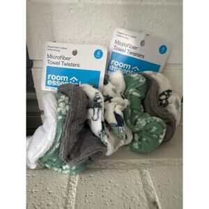 Room Essentials Lot Of 2 4-Pack Microfiber Towel Twisters Hair Dry Scrunchie
